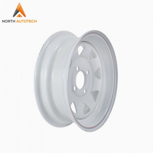 13 X 4.5 - 4 Lug White Spoke Trailer Wheel Rim