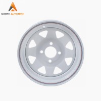 13 X 4.5 - 4 Lug White Spoke Trailer Wheel Rim