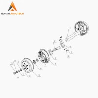 5.2K 5200 Lbs Capacity Drop Axle with 12 Inch Electric Brake Torsion Axle